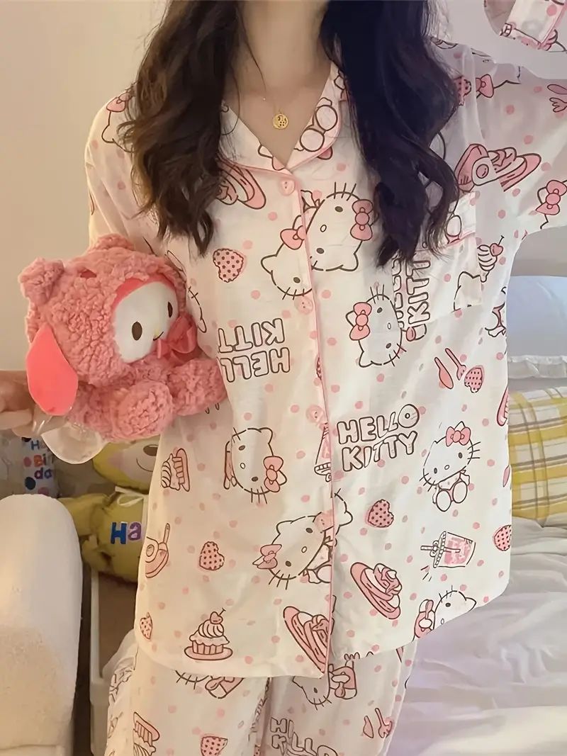 Đồ Ngủ Hello Kitty Chấm Bi